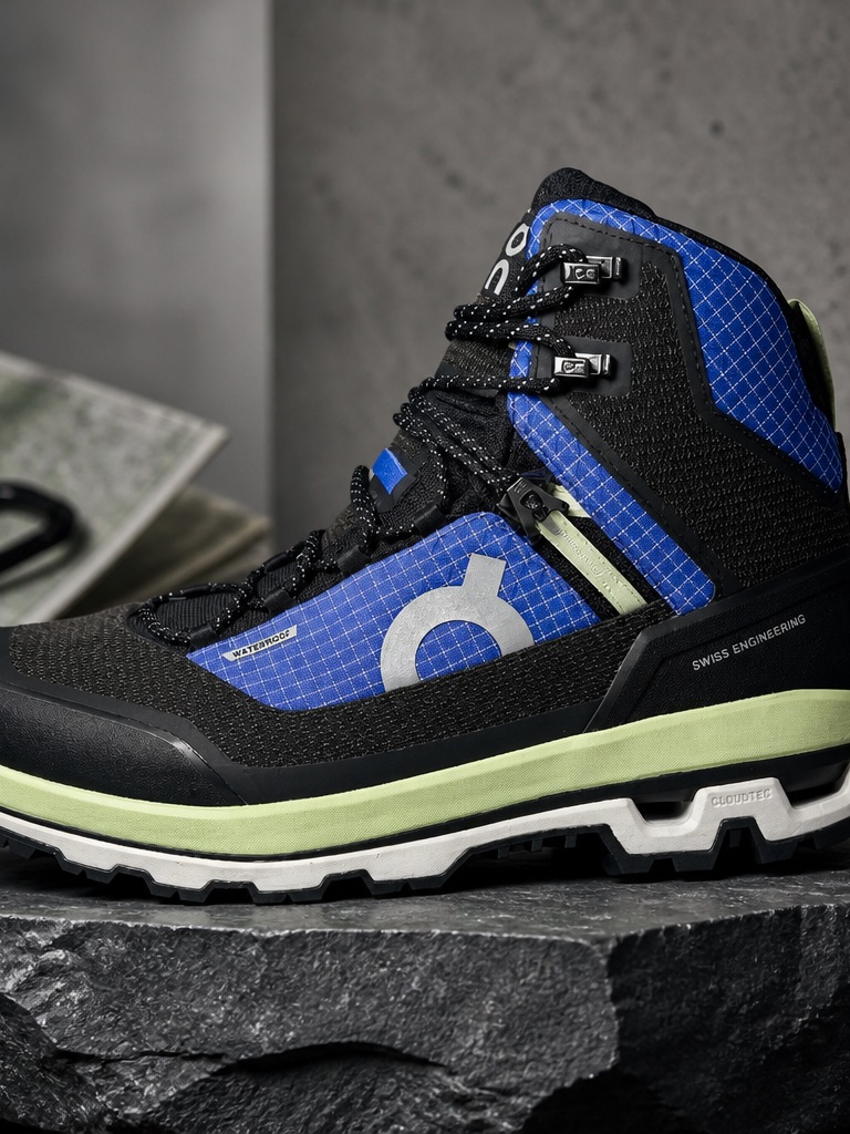 On Running Women Size 11 Waterproof Hiking Boot In Black, Blue & Lime